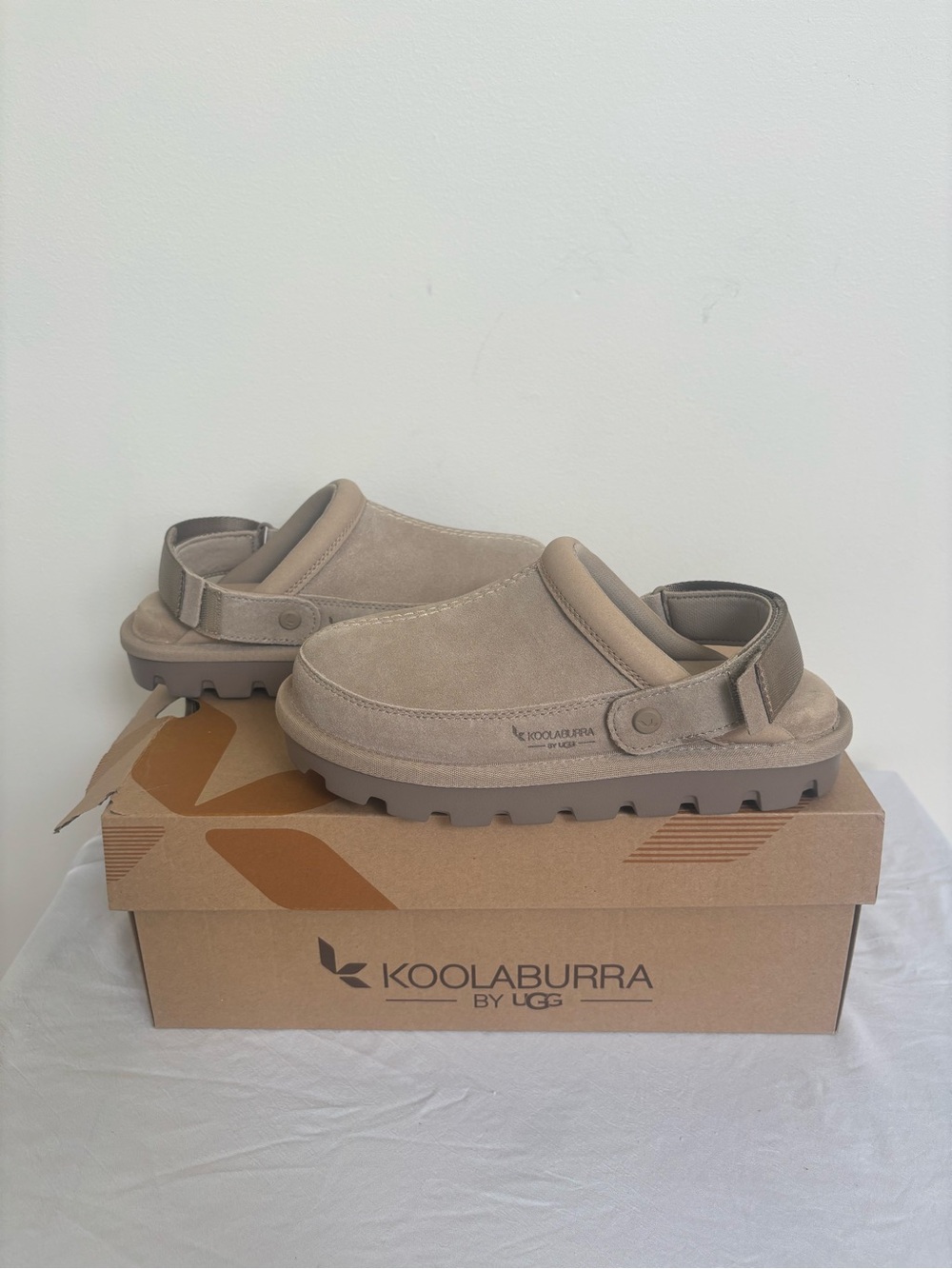 Koolaburra By Ugg Tizzey Clogs Size 6 Womens Platforms Desert Stone Suede New